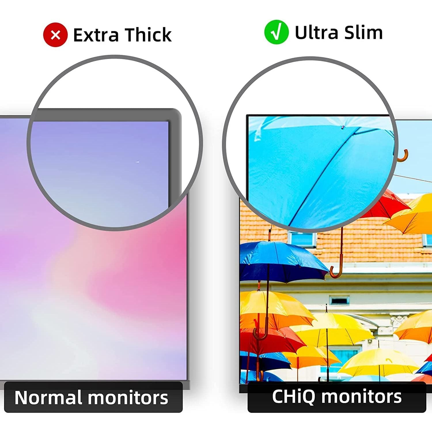 CHiQ,CHiQ 22P610FS 21.5 Inch Full HD (1920x1080) Monitor, 100% sRGB, 75Hz, Anti Glare, Ultra Slim, Metal Frameless,Tilt Adjustment, FreeSync/FPS, Low Blue Light, HDMI/VGA/Audio Output - Gadcet.com